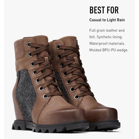 sorel lexie wedge tobacco Sorel Women\'s Joan of Arctic Wedge III Lexie Boots SZ 8 Tobacco NWT